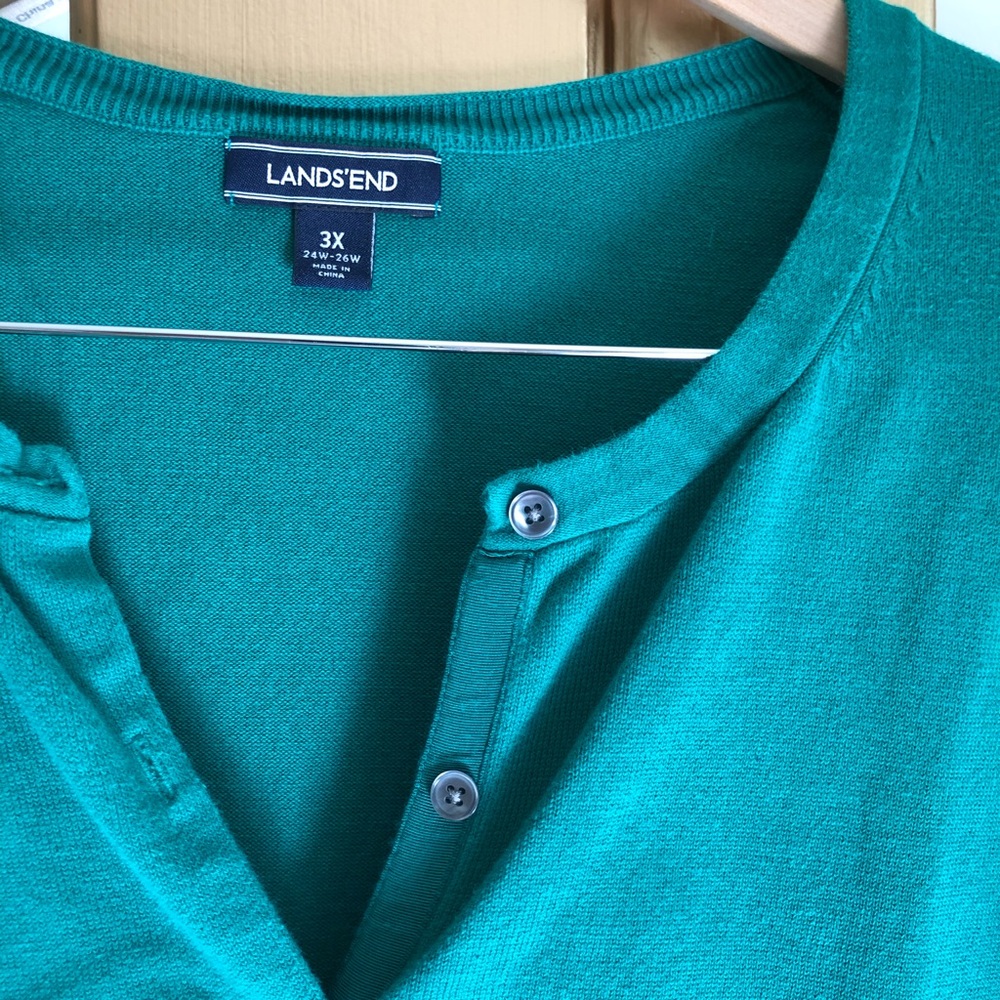 Kelly green Lands End cardigan